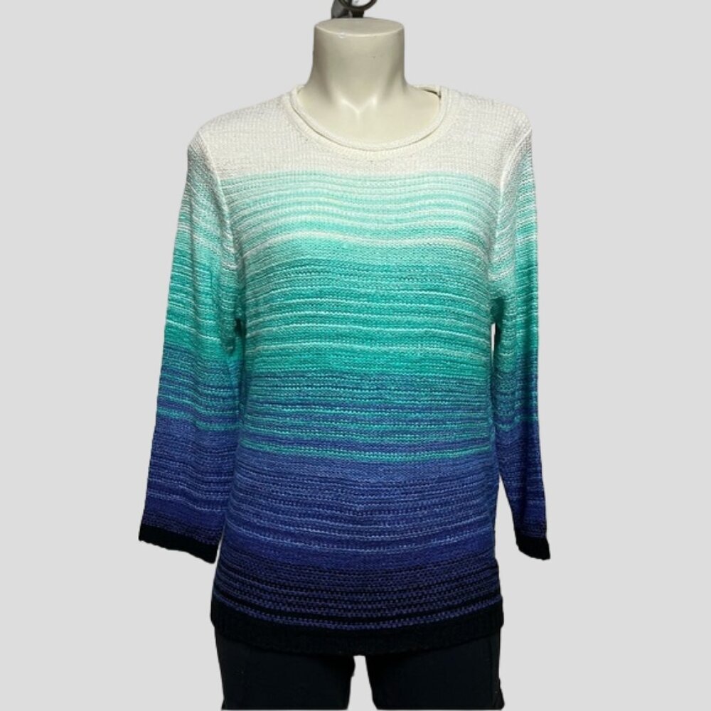 Alia Petite Ombre Round Neck Sweater